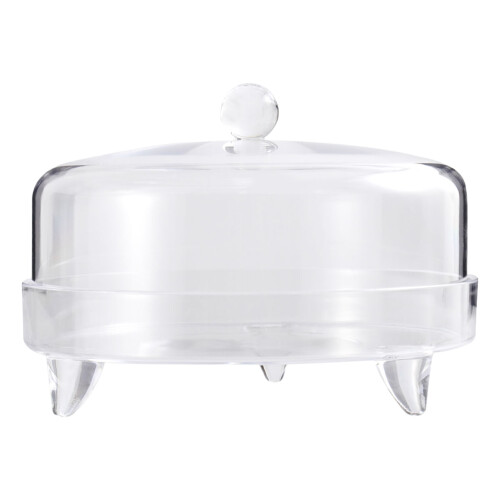 2 Sets Transparent Cake Tray With Dust Proof Dessert Cover 1