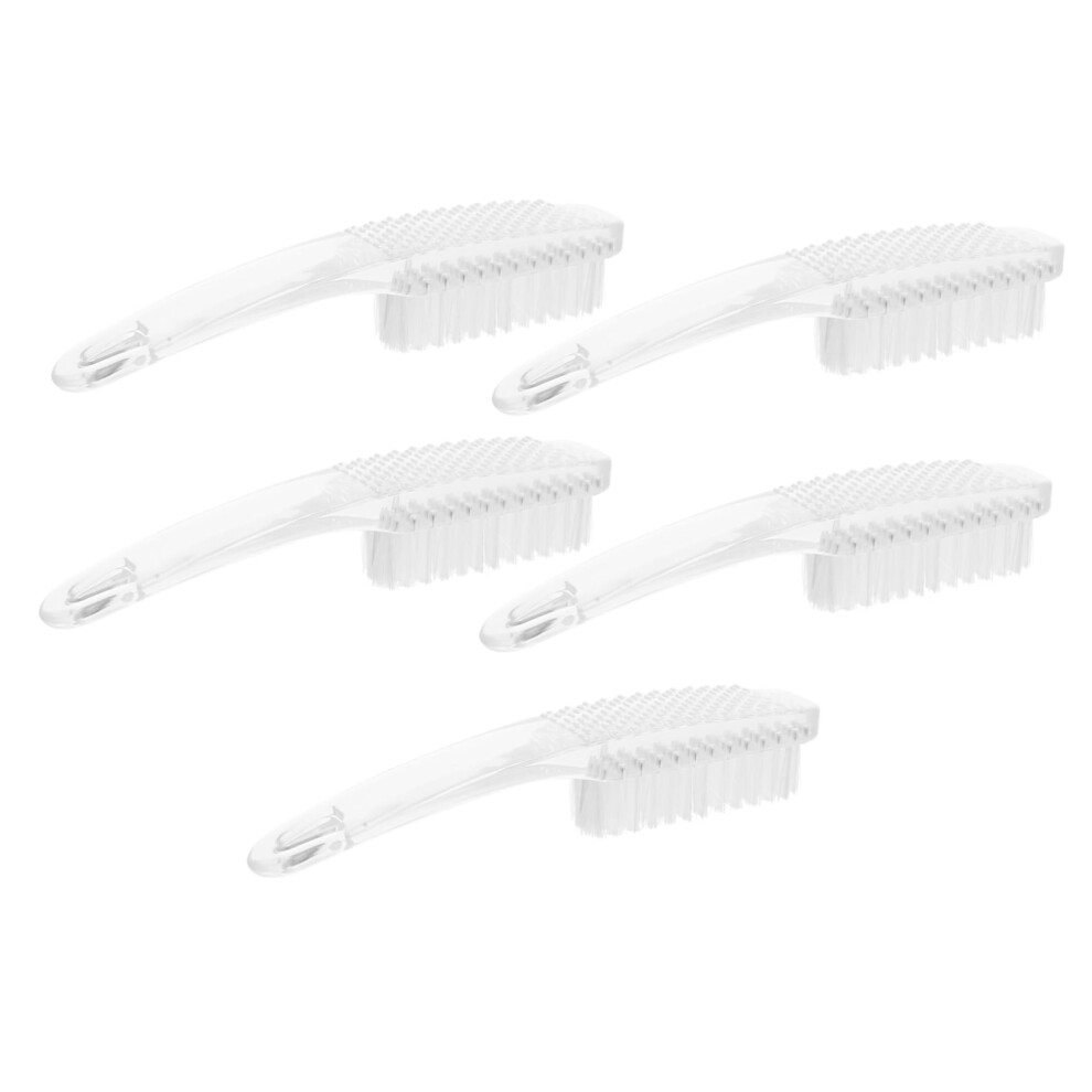 5pcs Nail Dust Brush Set with Ergonomic Grip for Quick Manicure Cleaning and Travel