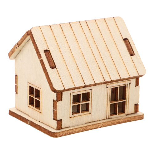 5Stk Holz 3D Modell Beige DIY 1