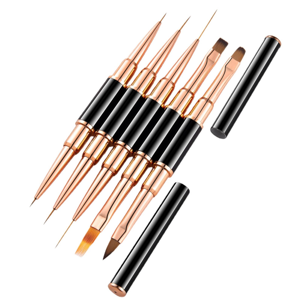 5Pcs DoubleEnded Nail Art Pens Set for Precise UV Gel Designs with Multiple Tip Styles