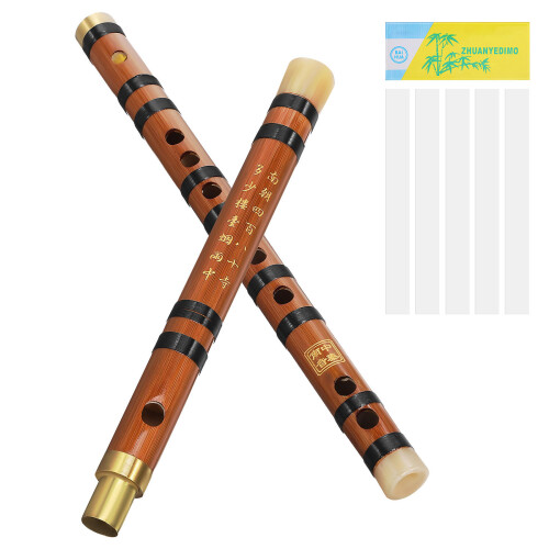 5Pcs Bamboo Flute In With Membranes And Storage Box