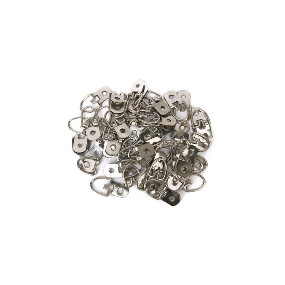100Pcs Silver Picture Frame Hangers Triangle D-Ring With Screws Metal 3622819608511