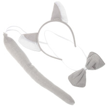 4Sets Costume Set Plush Headband Bow Tie Tail for Kids Party