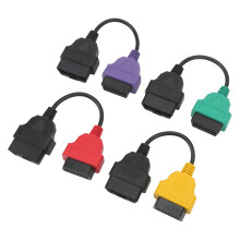 4pcs OBD2 Adapter Cable Set for Fiat ECU Diagnostics, Multi-Color Durable ABS