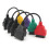 4pcs OBD2 Adapter Cable Set for Fiat ECU Diagnostics, Multi-Color Durable ABS 11