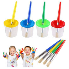 Roiskeenkestävät maalikupit taidekurssitarvikkeille, roiskeenkestävät maalikupit värikoordinoiduilla kansilla, luonnonharjakset, pehmeät