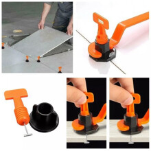 Kit di livellamento per piastrelle con distanziatori riutilizzabili e chiave per la regolazione di piastrelle a parete e pavimento. Maggiore