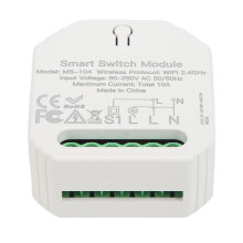 Slimme wifi-schakelmodule met spraakbediening, compatibel met Smart Scenes (Alexa, Google Home), compact ontwerp, eenvoudige installatie voor