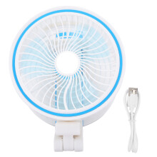 Compact Fan With LED Illumination, Foldable Rechargeable Fan With Adjustable Wind Speed Silent Operation Lightweight Fan For Travel And Home Use