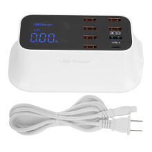 Ładowarka USB ze stacją ładującą, wieloportowy hub USB, szybkie ładowanie, technologia automatycznego wykrywania, szeroka kompatybilność,