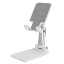 Mobilhållare i aluminium för skrivbord, stabil och hopfällbar design, justerbar höjd, ergonomisk design, universell kompatibilitet, justerbar