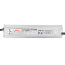 Waterdichte LED-driver IP67, laagspanningstransformator, voedingsadapter voor buitengebruik, automatische kortsluitbeveiliging, aluminium en metaal.