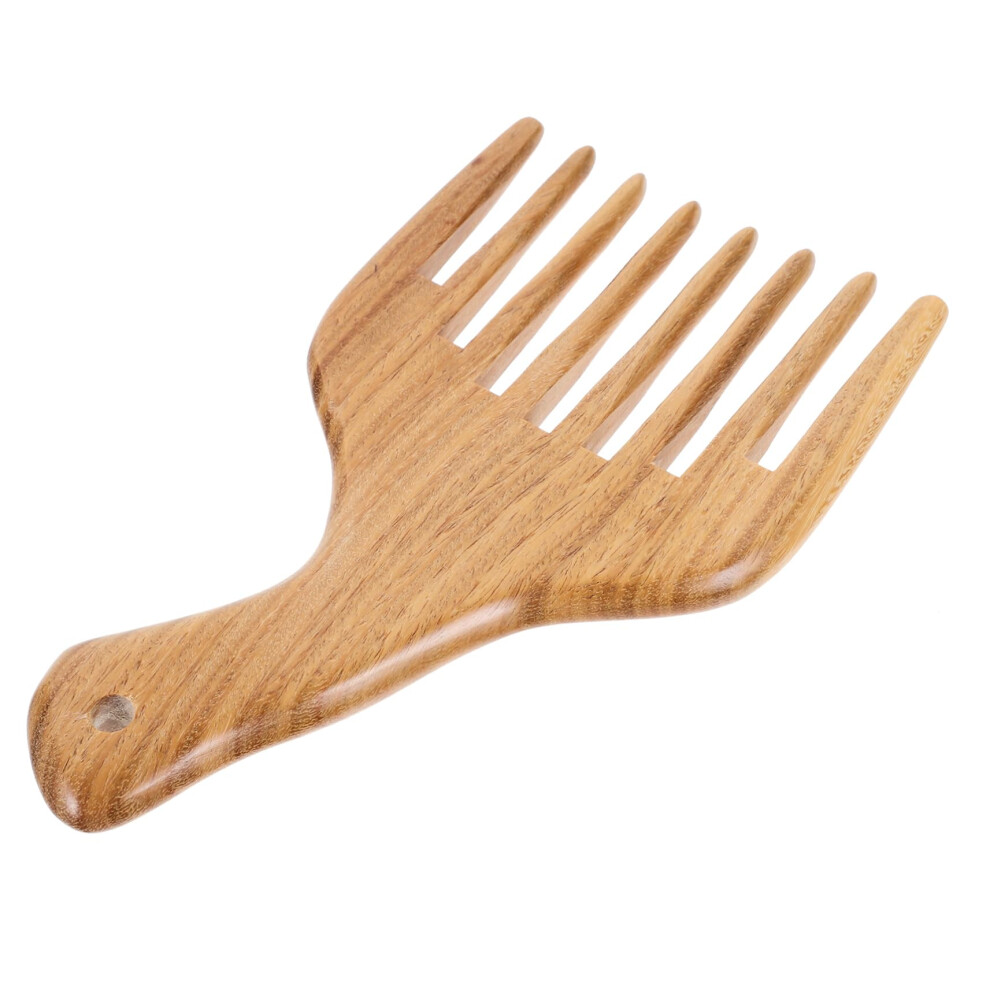 Unisex Sandalwood Hair Comb With Wide Tooth Design For Gentle Detangling And Curly Hair Styling