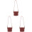 3Pcs Red PU Coffee Cup Sleeves with Handle Reusable Cup Holder 3