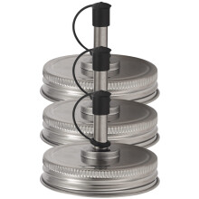 6Pcs Silver Jar Lid Dispenser Pour Spouts for Oil and Vinegar