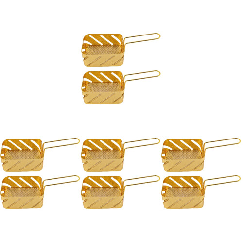 8Pcs Mini Metal Frying Baskets Basket Comfortable Handle 2
