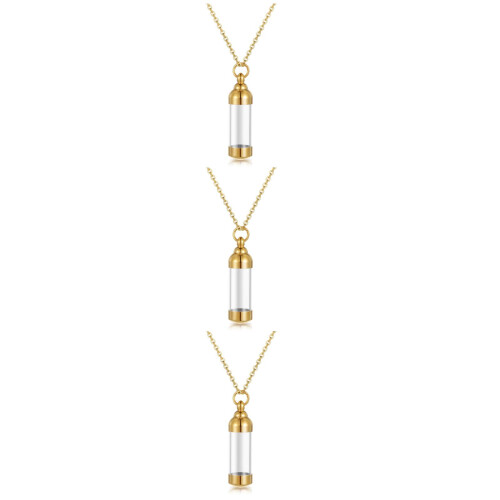 3 Pcs Unique Perfume Bottle Pendant Urn Necklace 2
