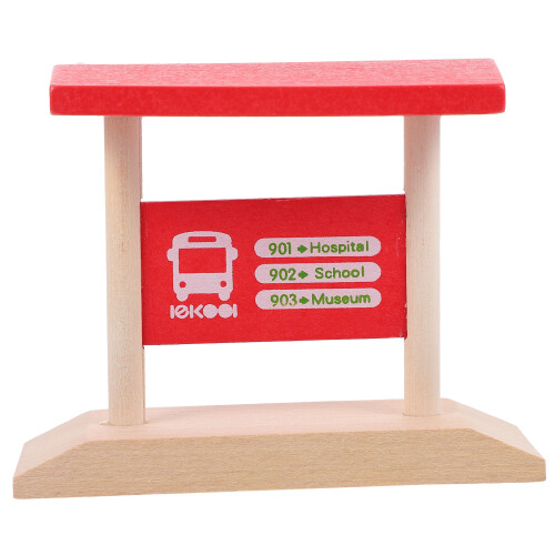 5Pcs Wooden Toy Train Accessory Railway Station Platform