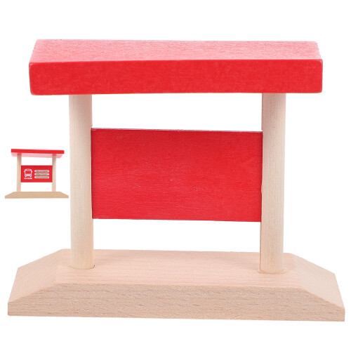 5Pcs Wooden Toy Train Accessory Railway Station Platform 2