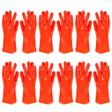 6Pairs Durable PVC Work Gloves Waterproof Oil Resistant Gloves for Men