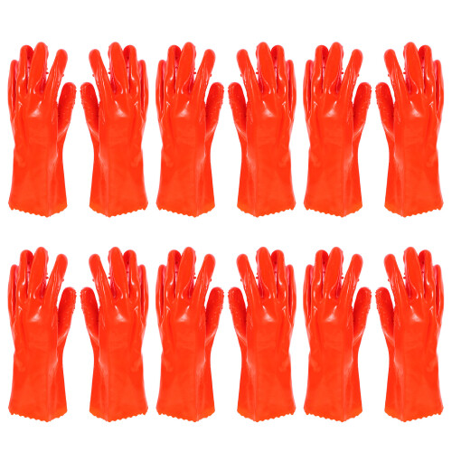 6Paare Wasserdichte PVC Orange Arbeitsschutz