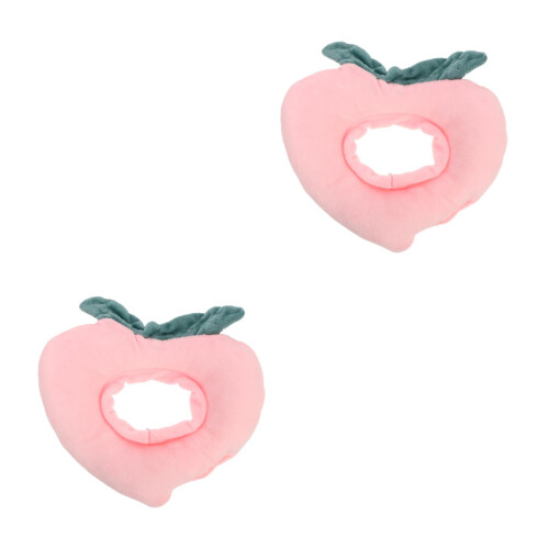 2Pcs Plush Cat Recovery Collar Peach Neck Cone Protective 2