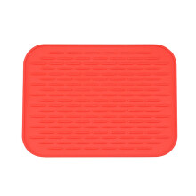 3Pcs Red Heat Resistant Silicone Coasters Cushions for Kitchen Use