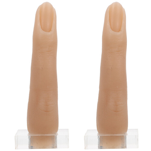 Nail Beauty Prop Silicone Khaki For Diy Nails Practice 2pcs 1
