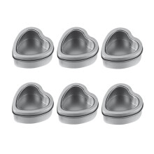 3sets Candy Box Storage Heart Shape Tinplate Cans Elegant Practical 6pcs*3