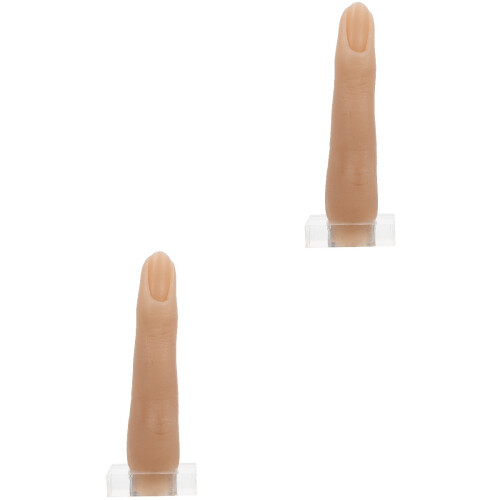 Nail Beauty Prop Silicone Khaki For Diy Nails Practice 2pcs 2