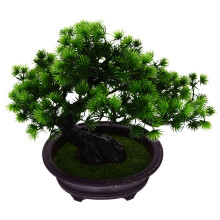 2Pcs Artificial Pine Potted Bonsai For Home Office Table Decor