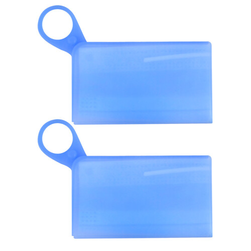 Portable Mask Storage Clips 2X2Pcs Waterproof Holder Blue 1