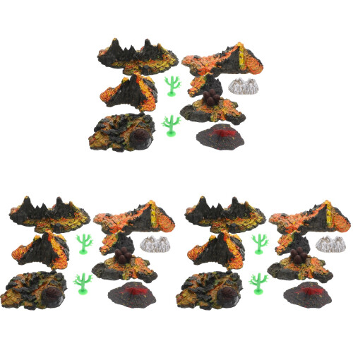 30 Pcs Sand Table Models Volcano Landscape Decor Simulation Ornaments 1