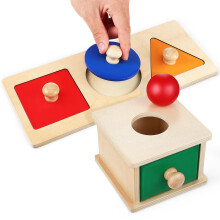 3 Sets Wood Throwing Box Toy Ball Montessori Game