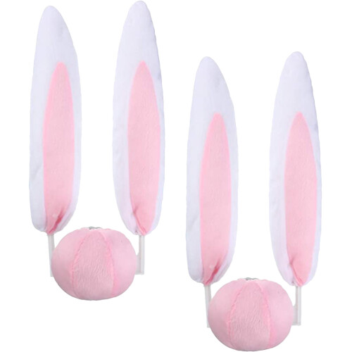 3 Count Fluffy Bunny Ears Car Cute Decorations Plushies Accessories 1