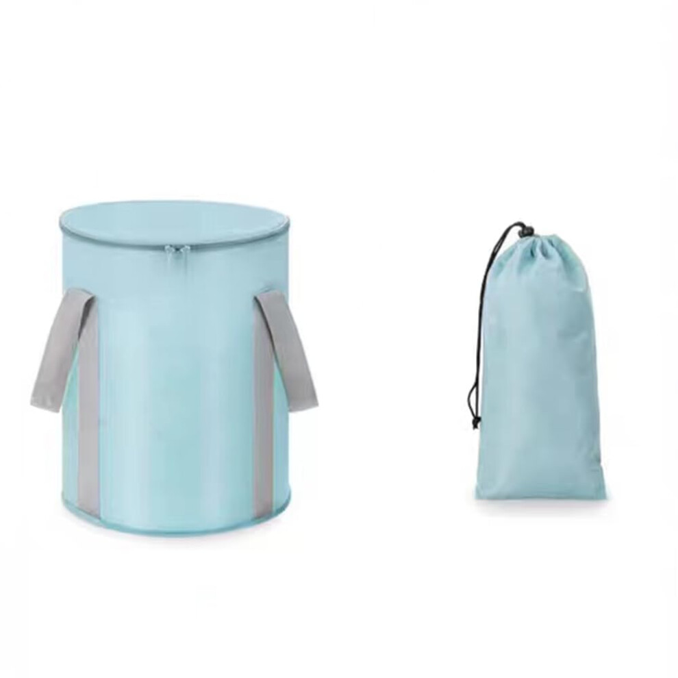 Blue Foot Spa Bucket With Lid, Thermal Insulated Collapsible Foot Soaking Tub 7.4 Gallon