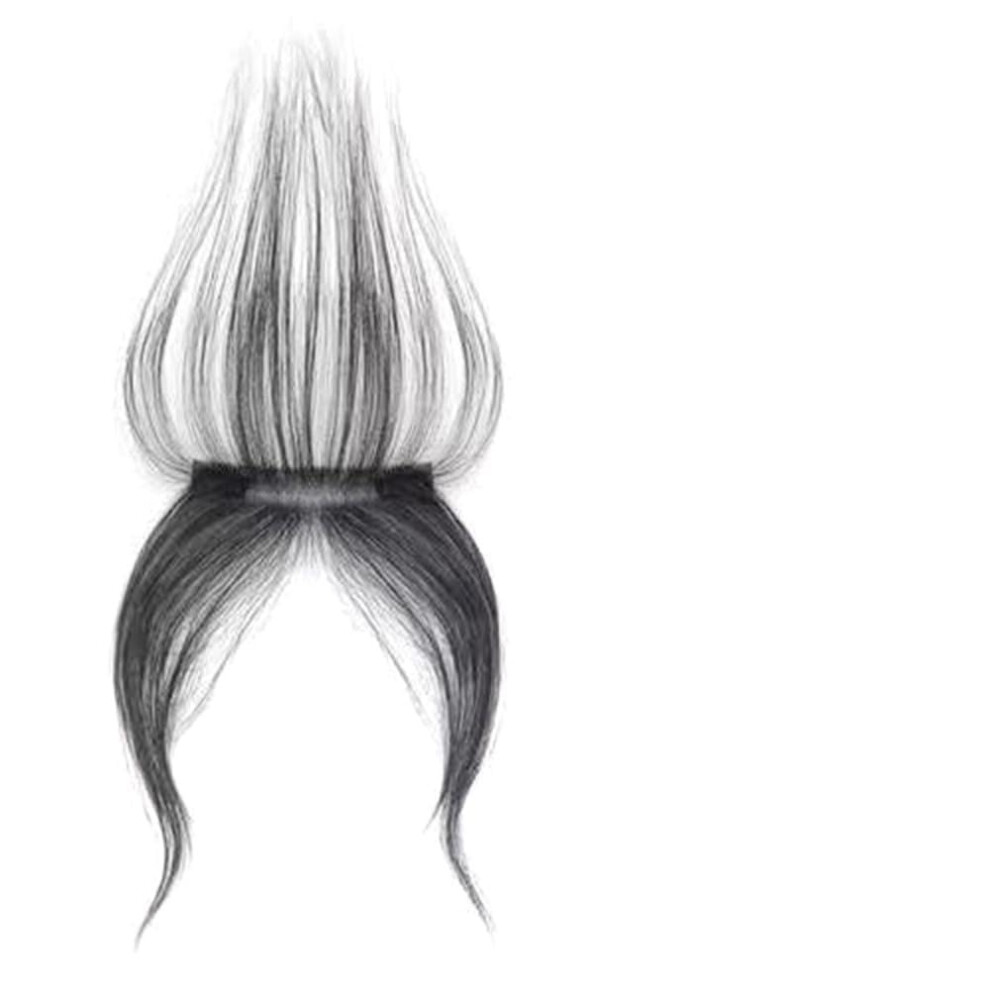 Unisex Black Natural Clipin Bangs Hair Extension With Middle Part And Side Fringe For Instant Style Change