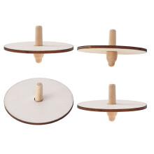 40Pcs Kids Unfinished Wooden Tops DIY Spinning Light Brown Play
