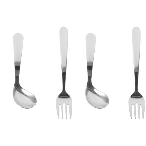 2 Sets Adaptive Curved Spoon And Fork For Patient Self Feeding 2