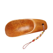 2Pcs Smooth Coffee Wooden Shoe Horn Portable Shoehorn for Men Women