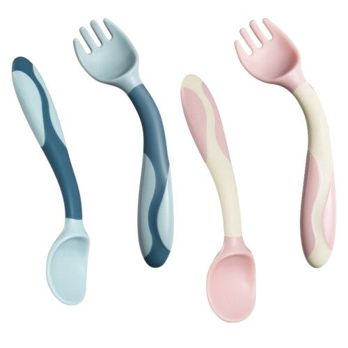 6 Sets Flexible Spoons And Forks Baby Training Utensils