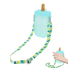2Pcs Kids Water Cup With Straw Ice Cream Shape Portable