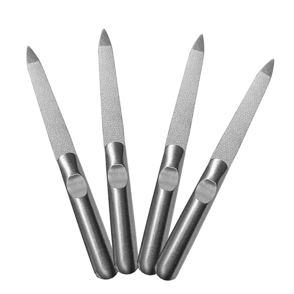 Stainless Steel Nail File Set 4PCS Professional Manicure Tools for Precise Shaping and Salon Use