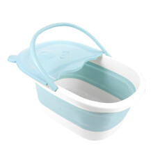Foldable Foot Soak Basin with Massage Points, Blue Lightweight Bucket for Home and Travel