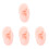 4pcs Artificial Ear Mold Ear Acupuncture 3d Perforation 2