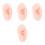 4pcs Artificial Ear Mold Ear Acupuncture 3d Perforation 3