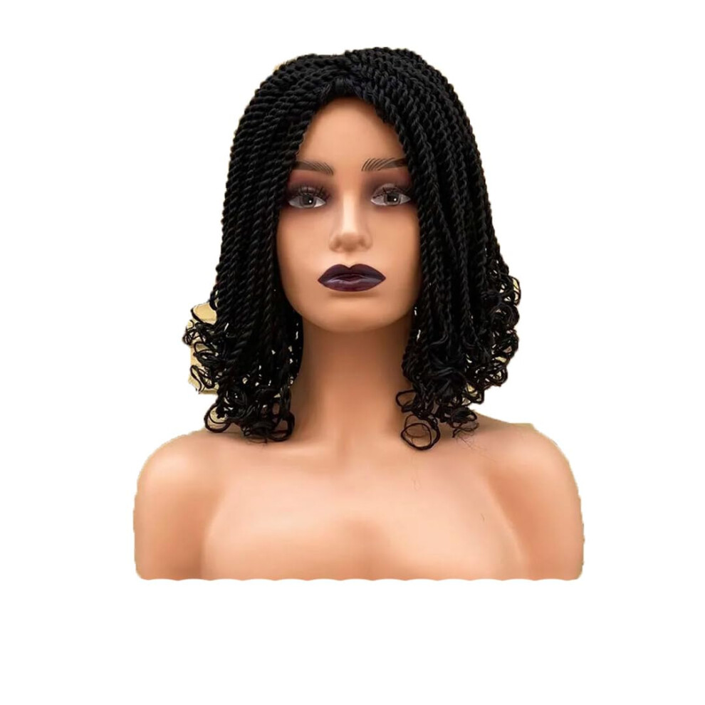 Unisex Black Box Braided Wig For Women Ombre Blonde Synthetic Bob With Natural Look And Comfortable Fit