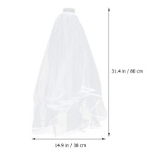 2Pcs Beige Bridal Veil 2 Tier Comb Elegant Wedding Tulle Accessory