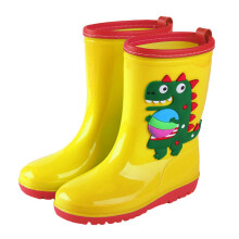 Kids Rain Boots Waterproof Wellies for Boys Girls Toddler Children Yellow UK Size 113.5
