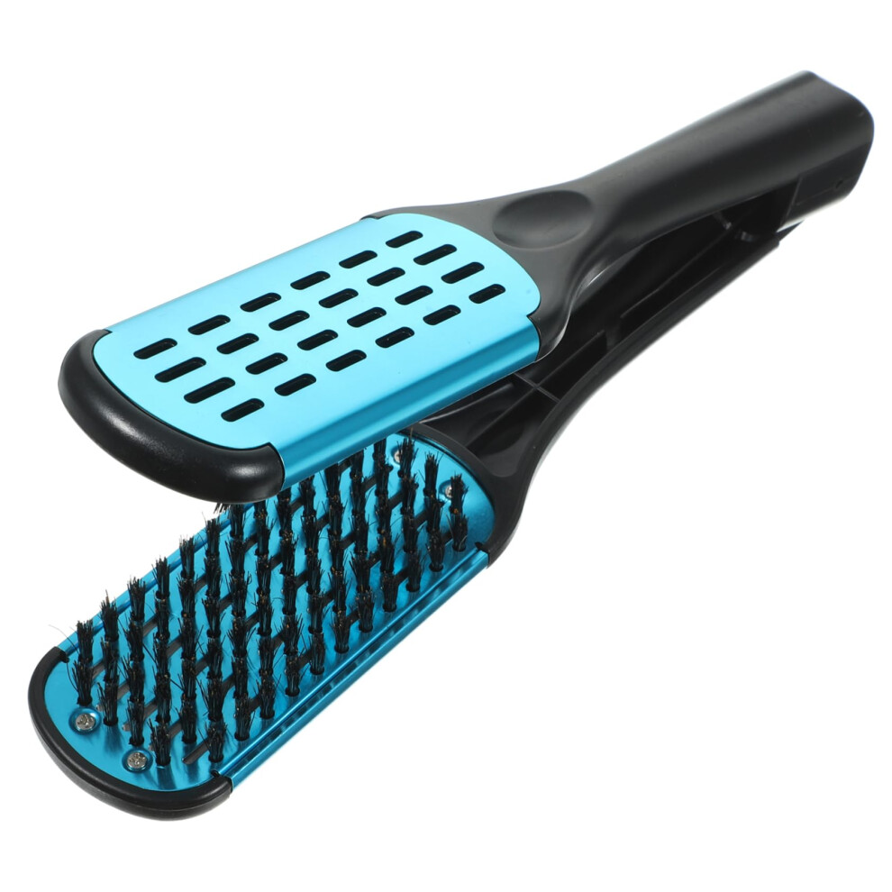 Unisex Doublesided Vshaped Hair Straightening Comb For Thick Hair Blow Drying And Frizz Reduction